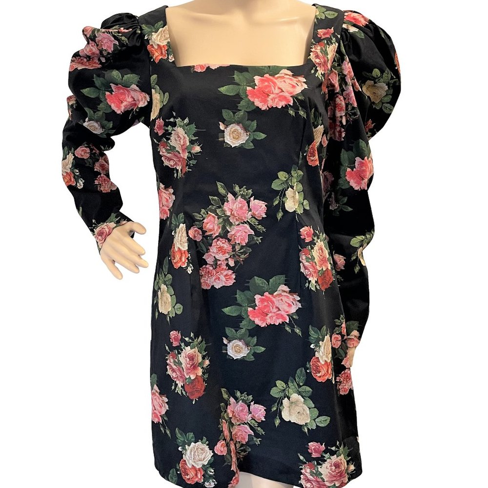 NEW NA-KD Square Neck Puff Sleeve Dress US12 42